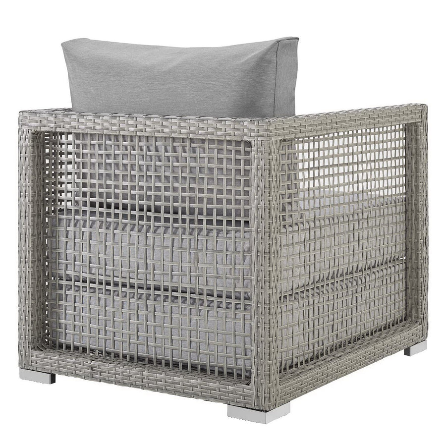 Cinder Rattan Outdoor Patio Armchair in Gray Gray
