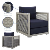 Cinder Rattan Outdoor Patio Armchair in Gray Navy