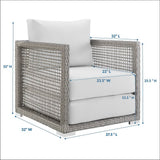 Cinder Rattan Outdoor Patio Armchair in Gray White