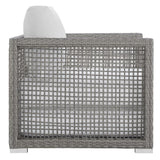 Cinder Rattan Outdoor Patio Armchair in Gray White
