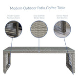 Cinder Rattan Outdoor Patio Coffee Table in Gray