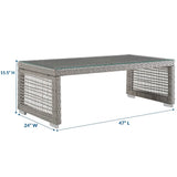 Cinder Rattan Outdoor Patio Coffee Table in Gray