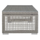 Cinder Rattan Outdoor Patio Coffee Table in Gray