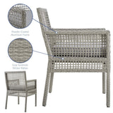 Cinder 7 Piece Outdoor Patio Wicker Rattan Set in Gray Gray