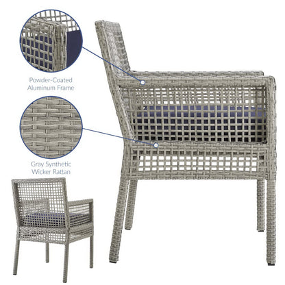 Aura Outdoor Patio Wicker Rattan Dining Armchair by Furniture For America