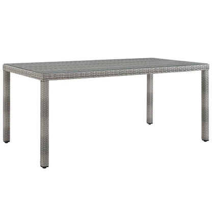 Aura 68" Outdoor Patio Wicker Rattan Dining Table by Furniture For America