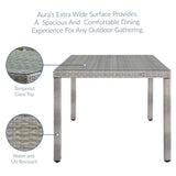 Cinder 68" Outdoor Patio Wicker Rattan Dining Table in Gray