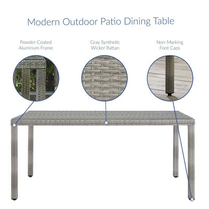Aura 7 Piece Outdoor Patio Wicker Rattan Set by Furniture For America