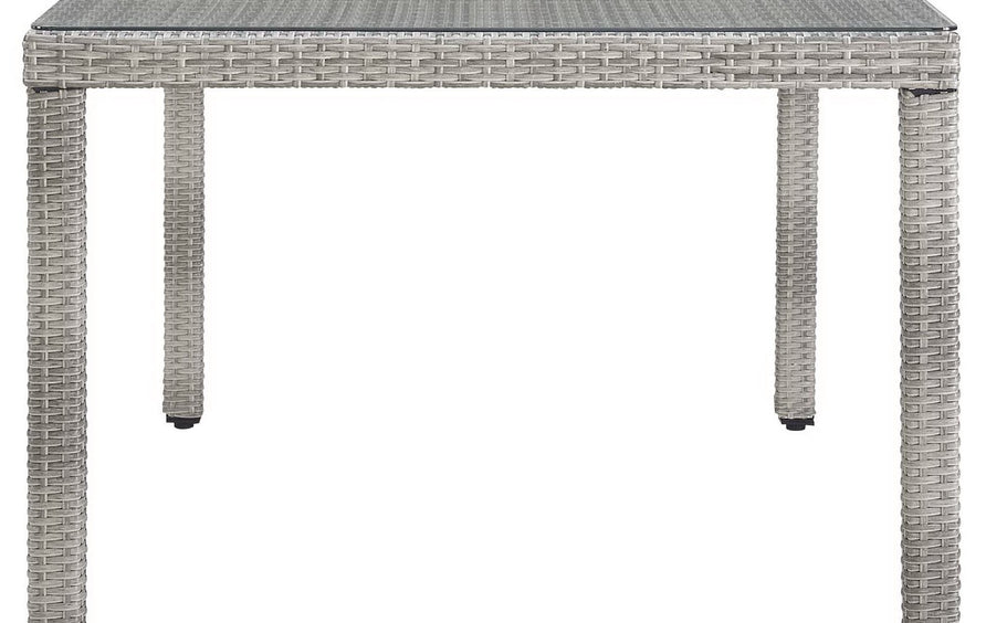Cinder 68" Outdoor Patio Wicker Rattan Dining Table in Gray