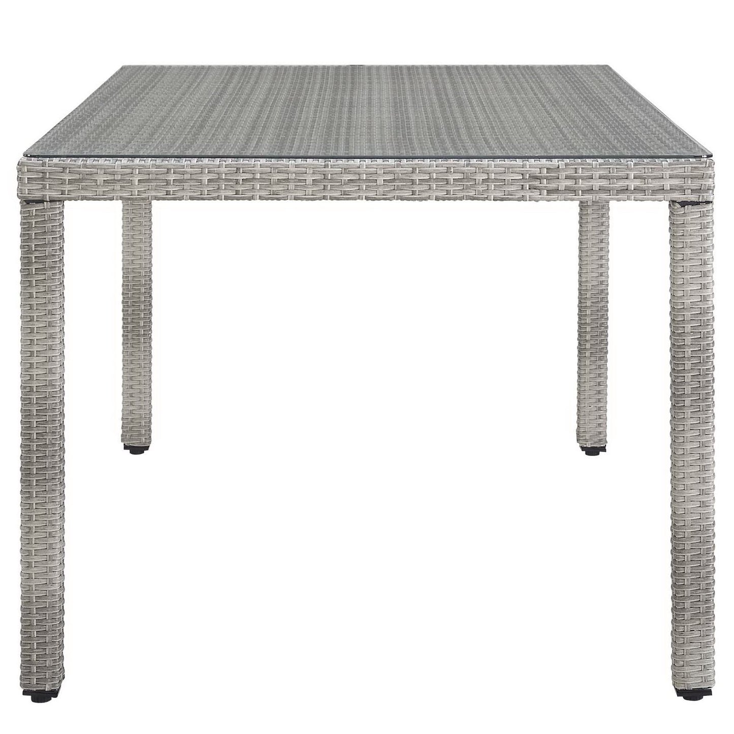 Aura 68" Outdoor Patio Wicker Rattan Dining Table by Furniture For America