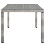 Cinder 68" Outdoor Patio Wicker Rattan Dining Table in Gray