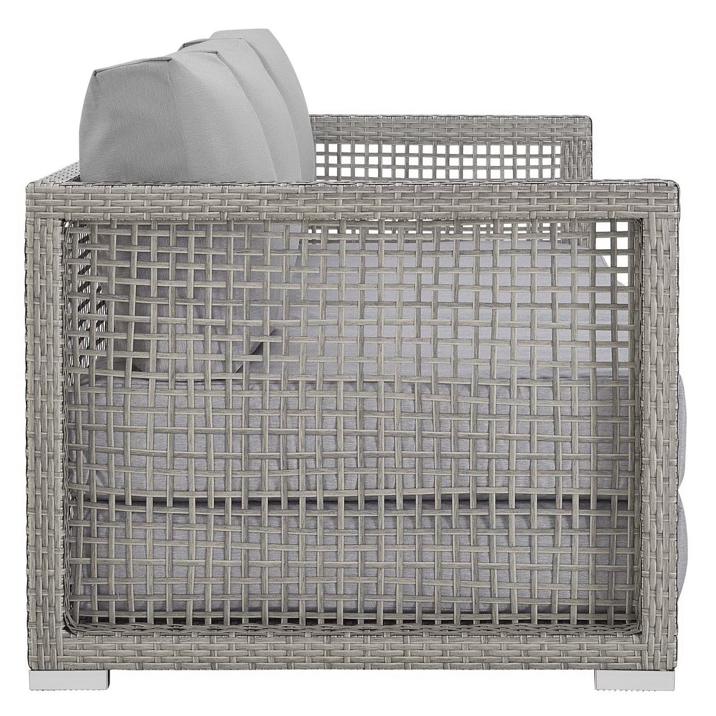 Aura Outdoor Patio Wicker Rattan Sofa by Furniture For America