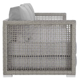 Cinder Outdoor Patio Wicker Rattan Sofa in Gray Gray