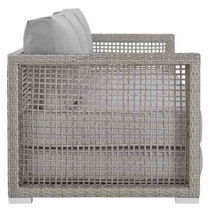 Aura Outdoor Patio Wicker Rattan Sofa by Furniture For America