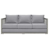 Cinder Outdoor Patio Wicker Rattan Sofa in Gray Gray