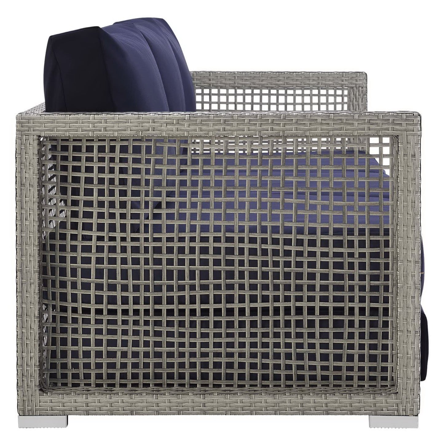 Aura Outdoor Patio Wicker Rattan Sofa by Furniture For America