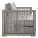 Cinder Outdoor Patio Wicker Rattan Loveseat in Gray Gray