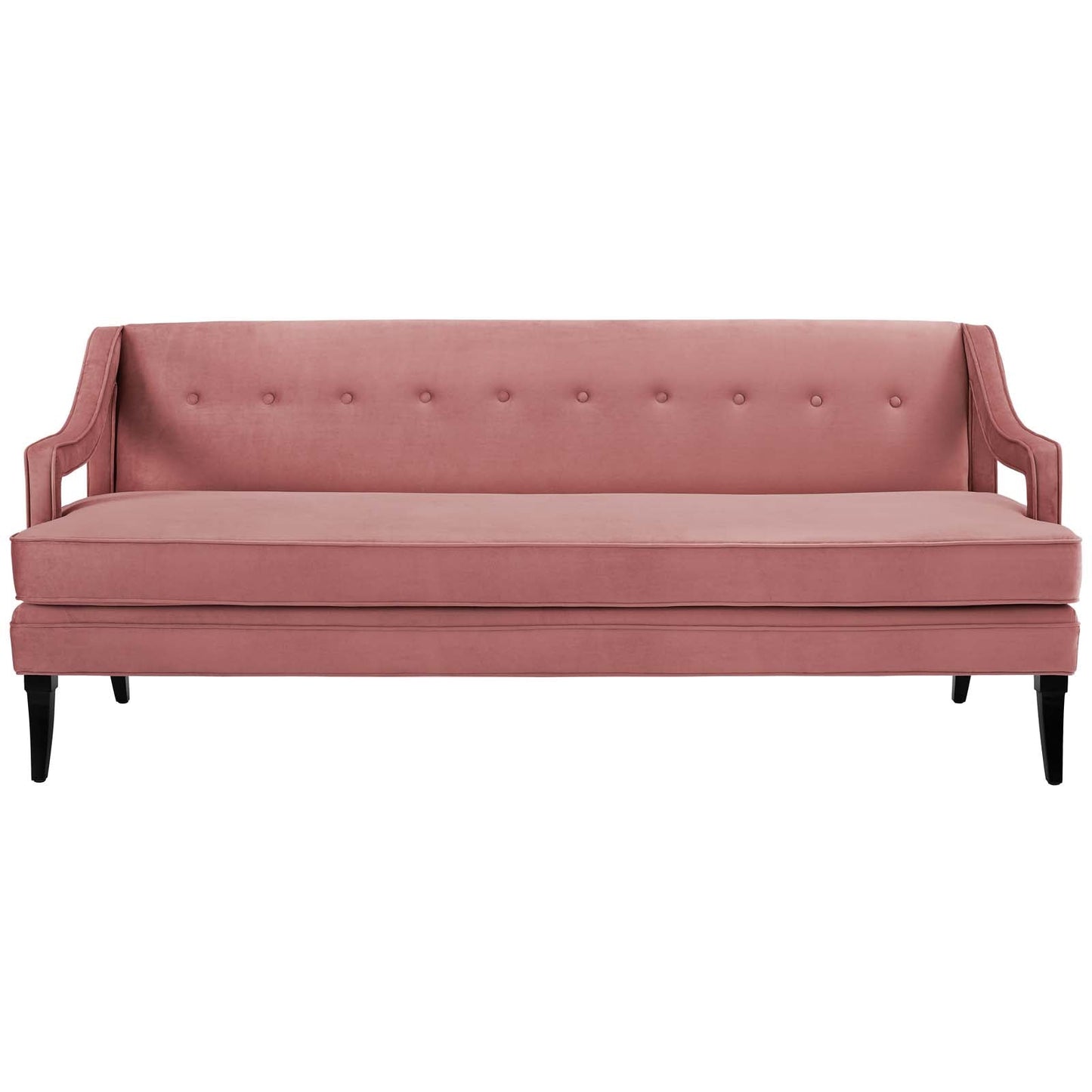Concur Button Tufted Performance Velvet Sofa by Furniture for America