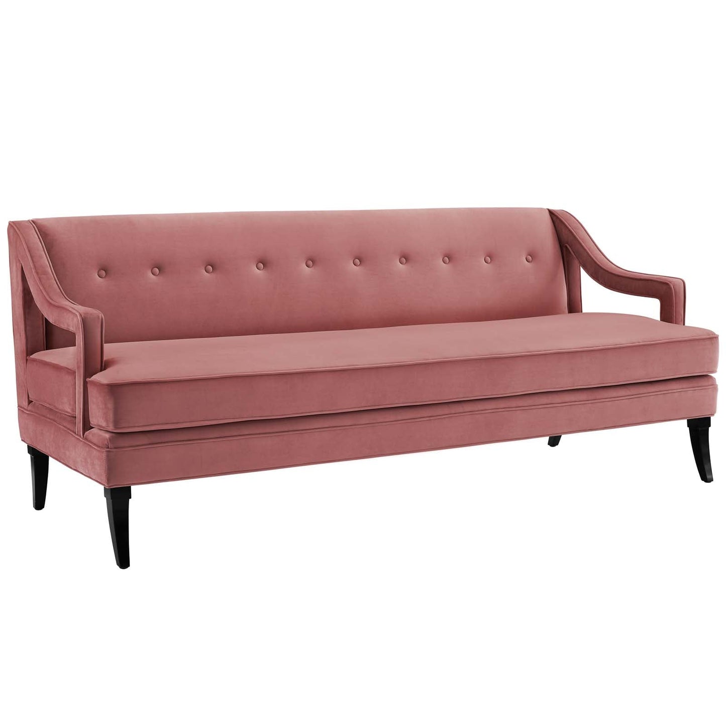 Concur Button Tufted Performance Velvet Sofa by Furniture for America