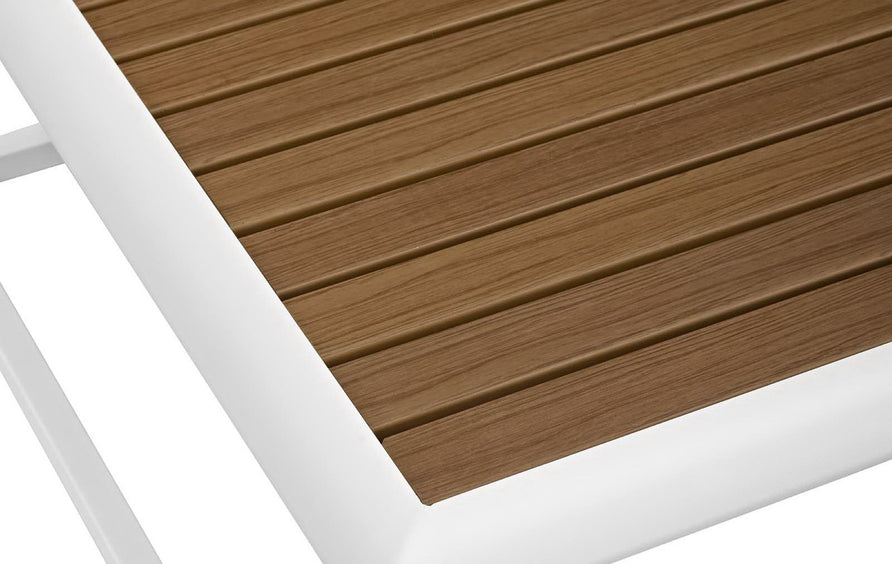 Willow Outdoor Patio Aluminum Coffee Table in White Natural