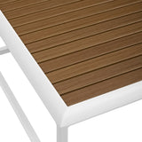 Willow Outdoor Patio Aluminum Coffee Table in White Natural