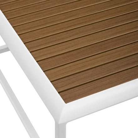 Stance Outdoor Patio Aluminum Coffee Table in White Natural