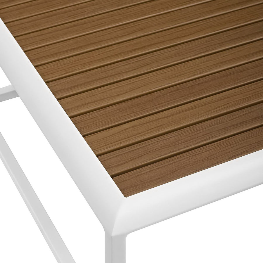 Willow Outdoor Patio Aluminum Coffee Table in White Natural