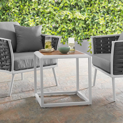 Stance Outdoor Patio Aluminum Side Table by Furniture For America