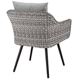 Bodhi Outdoor Patio Wicker Rattan Armchair in Gray Gray
