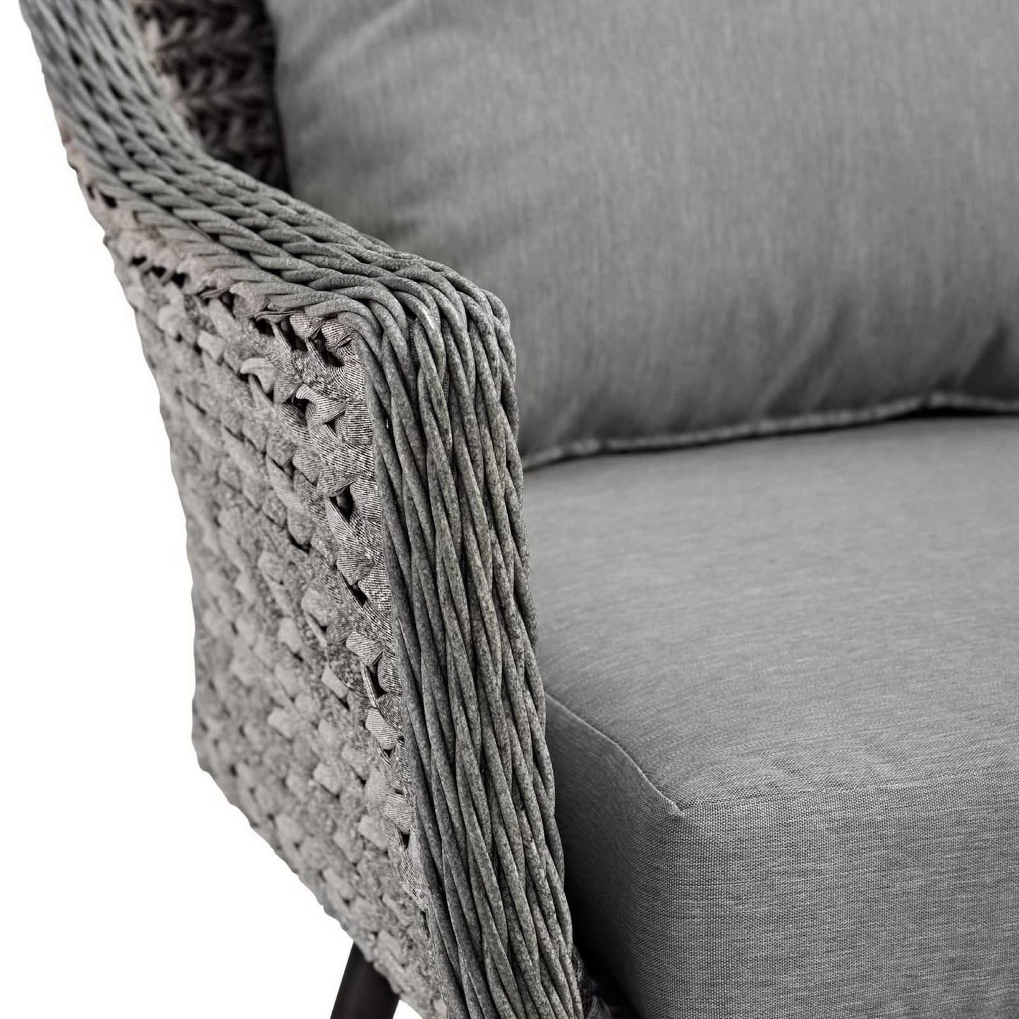 Endeavor Outdoor Patio Wicker Rattan Armchair by Furniture For America