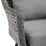 Bodhi Outdoor Patio Wicker Rattan Armchair in Gray Gray