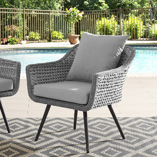 Endeavor Outdoor Patio Wicker Rattan Armchair by Furniture For America