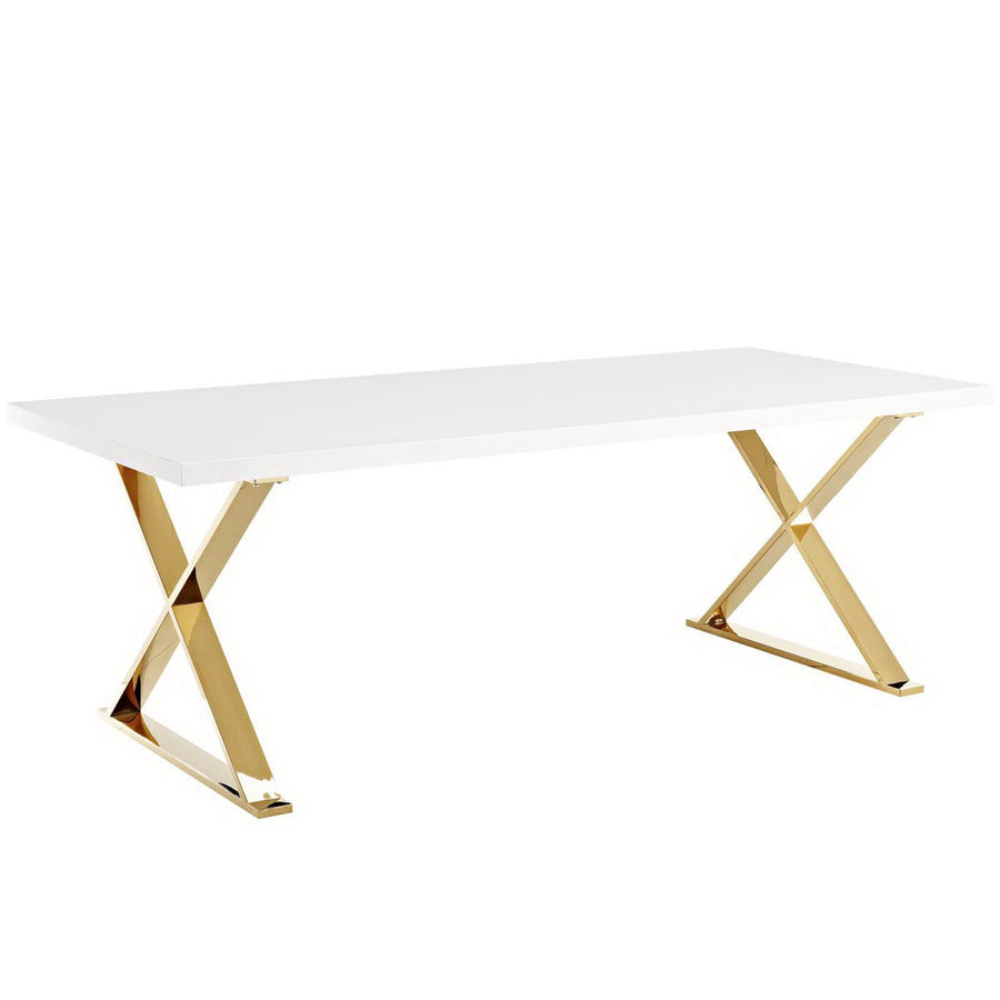 Perla Dining Table in White Gold