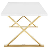 Perla Dining Table in White Gold