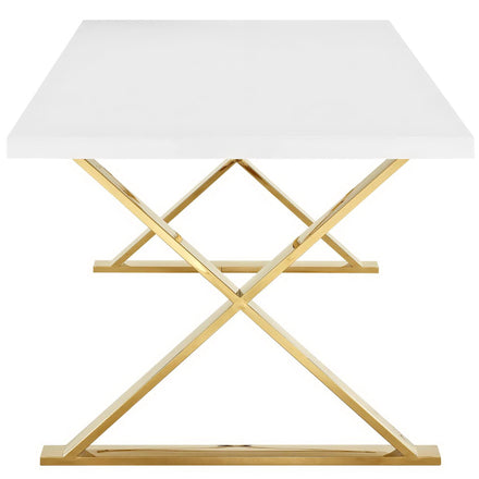 Sector Dining Table in White Gold