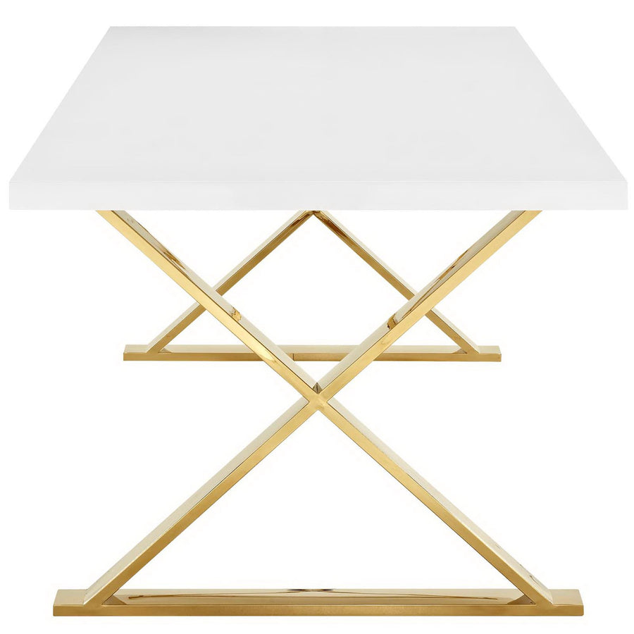 Perla Dining Table in White Gold