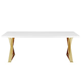 Perla Dining Table in White Gold