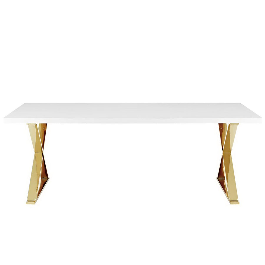 Perla Dining Table in White Gold