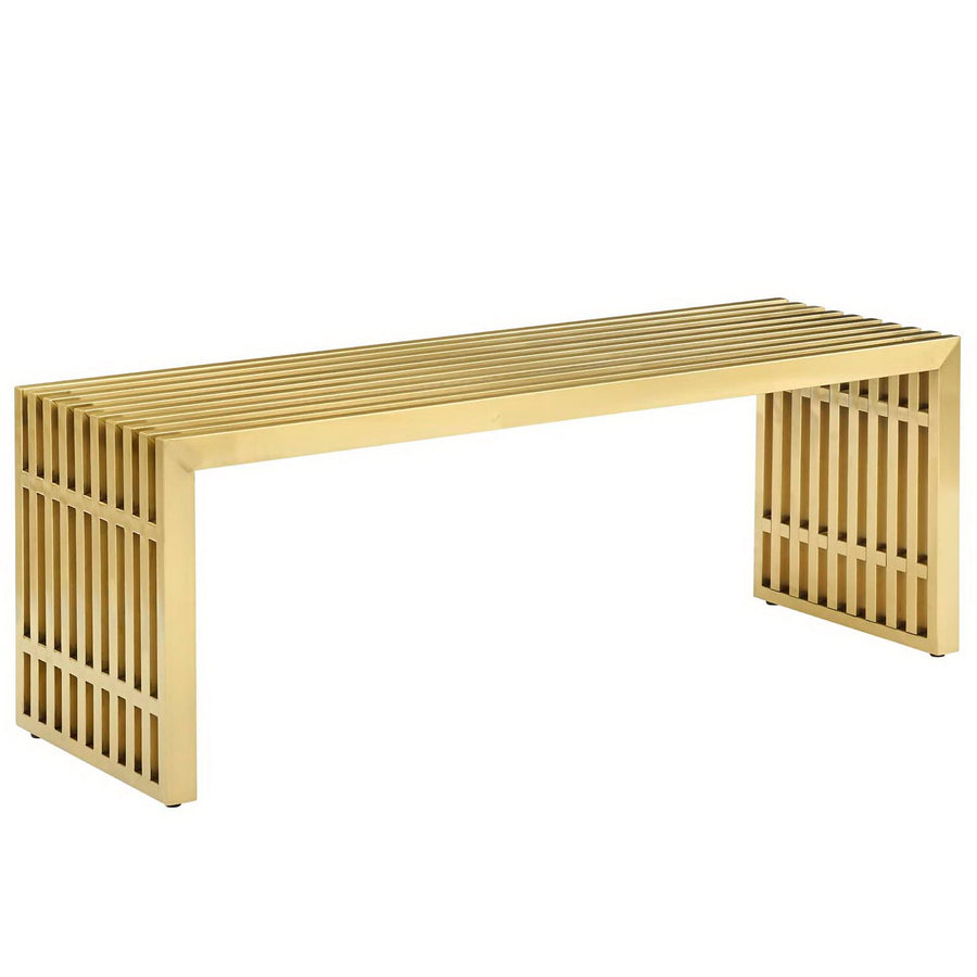 Fenn Medium Stainless Steel Bench in Gold