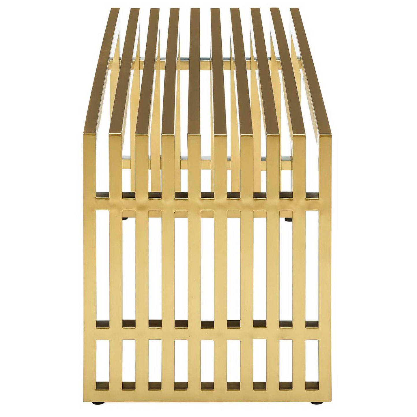 Gridiron Medium Stainless Steel Bench by Furniture For America