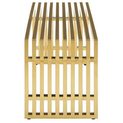 Gridiron Medium Stainless Steel Bench by Furniture For America