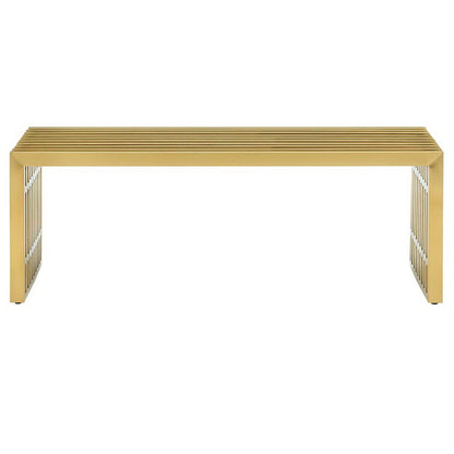 Gridiron Medium Stainless Steel Bench by Furniture For America