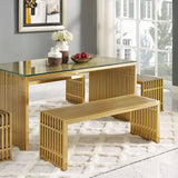 Fenn Medium Stainless Steel Bench in Gold