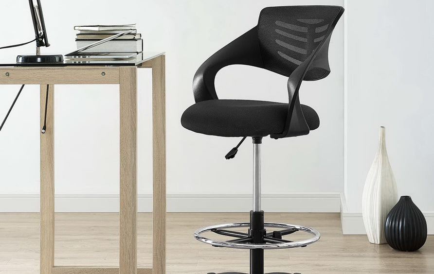 Christiansfeld Mesh Drafting Chair in Black