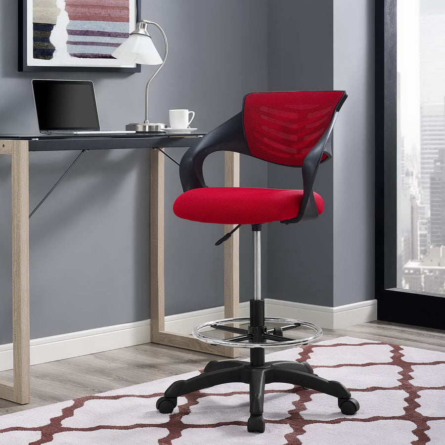 Christiansfeld Mesh Drafting Chair in Red