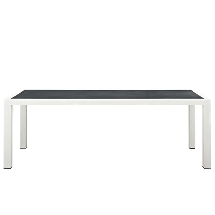 Stance 90.5" Outdoor Patio Aluminum Dining Table in White Gray