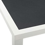 Willow 90.5" Outdoor Patio Aluminum Dining Table in White Gray