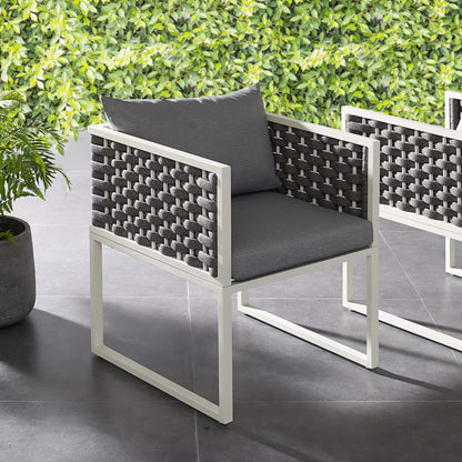 Stance Outdoor Patio Aluminum Dining Armchair by Furniture For America