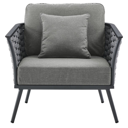 Stance Outdoor Patio Aluminum Armchair by Furniture For America