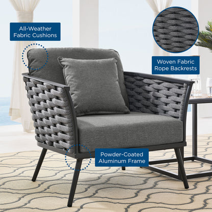 Stance Outdoor Patio Aluminum Armchair by Furniture For America